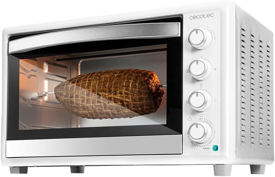 Cecotec Mini four, 2000 W, 230o, 12 Fonctions, Temp¨¦rature jusqu'¨¤ 230o, Lumi¨¨re Int¨¦rieure, Porte Double Vitrage
