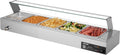 VEVOR Chauffe-plat, pour Servir Buffet en Libre-Service Restauration, 1500 W, avec 5 Bacs Gastros de 1/2 et Capot en Verre, 10 cm