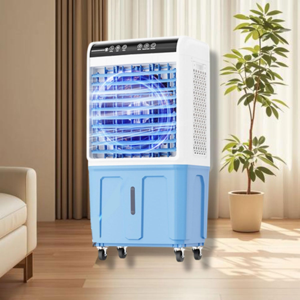 Climatiseur portable, Refroidisseur d'air par ¨¦vaporation avec 3 Vitesses, 40 L, t¨¦l¨¦commande, climatisation Industrielle avec t¨¦l¨¦commande