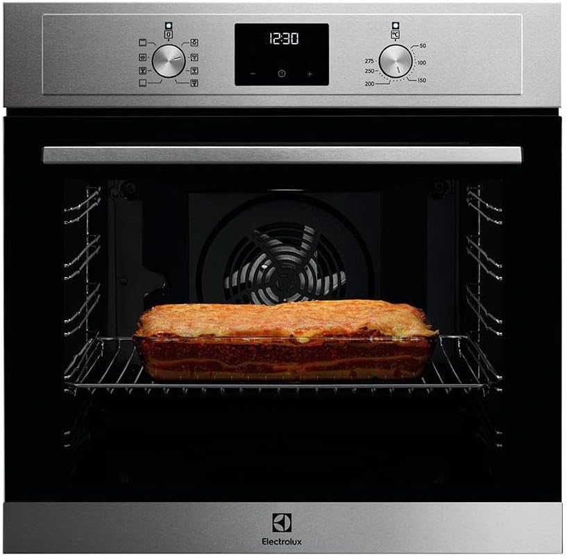 Four encastrable, 2 niveaux, COH3H54TX Four multifonction avec nettoyage facile, acier inoxydable, Electrolux, 594 mm, 7 fonctions, grill