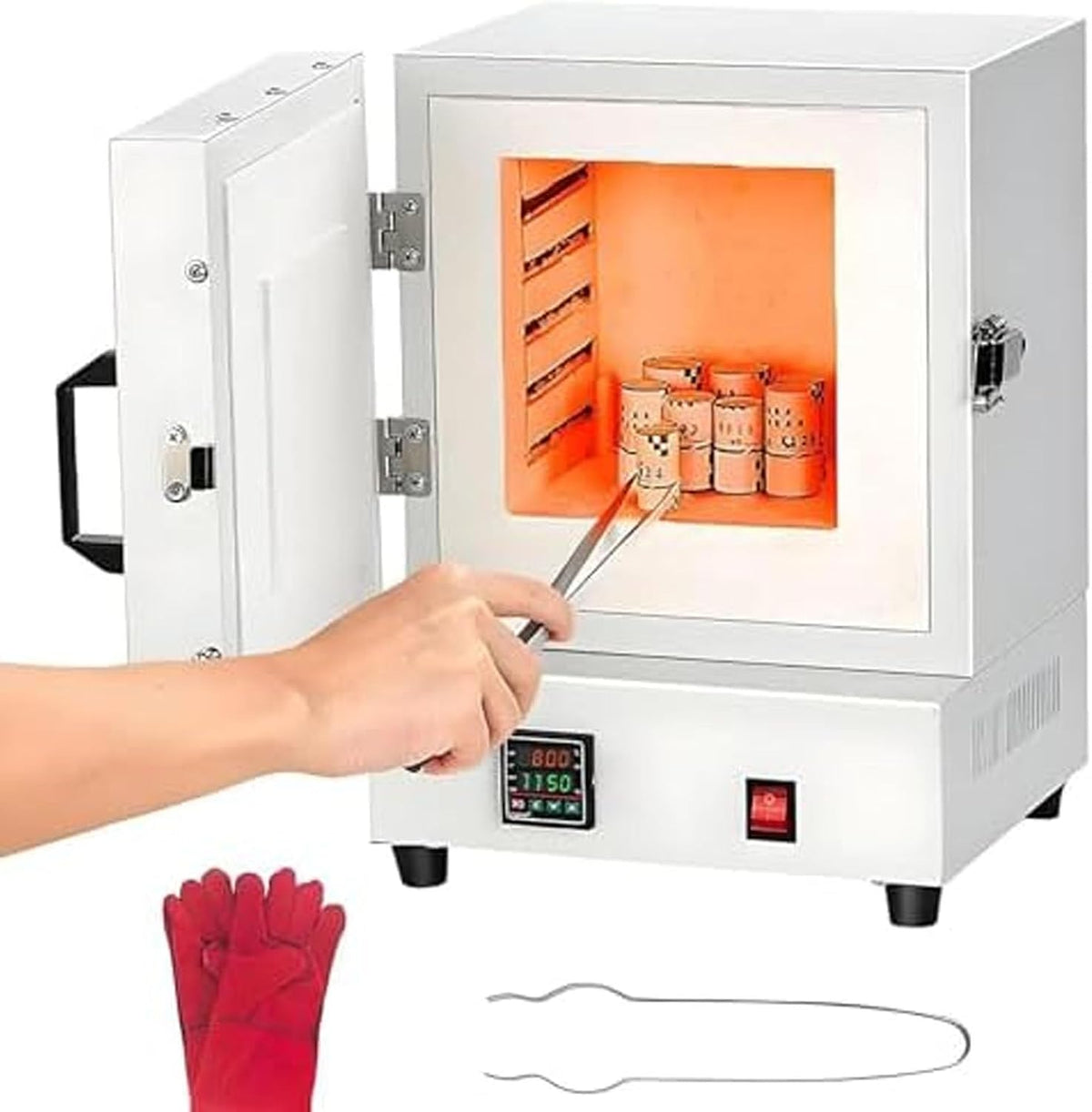 Mat¨¦riel de chauffage, 2000 W, 1150 ¡ãC four pour la fonte des m¨¦taux et la poterie, 16 ¡Á 16 ¡Á 13, 8 cm, 30 ¡Á 27 ¡Á 42 cm, 1 ¡ãC