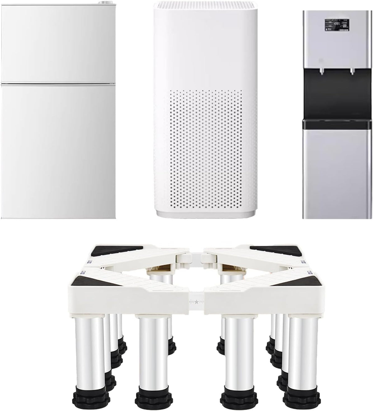 Meuble de rangement pour r¨¦frig¨¦rateur, hauteur r¨¦glable de 29 ¨¤ 32 cm, pour r¨¦frig¨¦rateurs, acier inoxydable, 200 kg, 4 cm, 75 cm, 65 cm