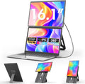 Ecran portable, 75 ¡Á 75 mm, Double ¨¦cran avec Support Magn¨¦tique 360¡ã, pr¨ºt ¨¤ l'emploi pour Windows/Mac/PC/Xbox/PS5, domyfan, 1200P