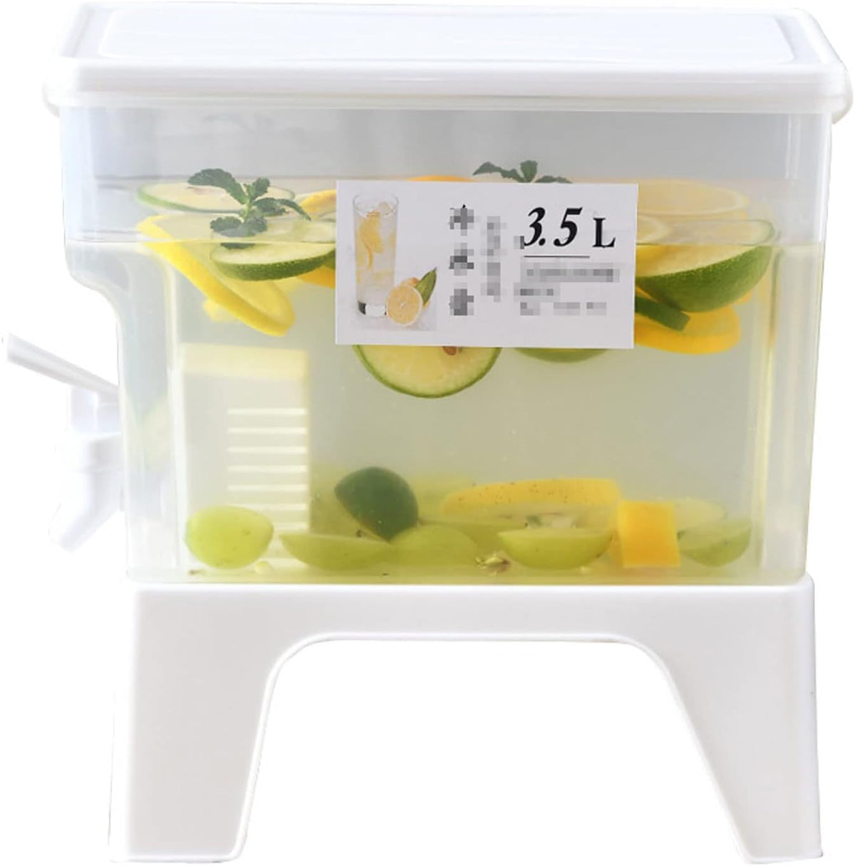 Distributeur de boissons, 3, 5 L, pot bouilloire froide pour eau, 5 cm, support plastique transparent, jus fruits