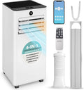 SereneLife Climatiseur portable, Climatiseur Mobile 7000 BTU Blanc Compact WiFi, 54 dB, 3 MODES, Wi-Fi