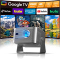 Alwtniet Vid¨¦oprojecteur, t¨¦l¨¦commande, 135 pouces, WiFi 6, Bluetooth 5.4, HY350GT, 15W, 12W, Wi-Fi, Google TV, TV Stick