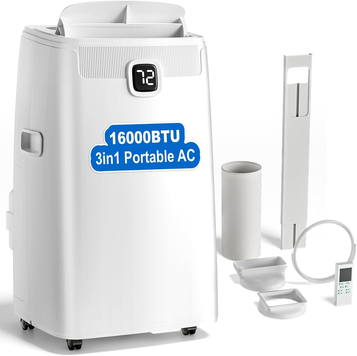 ftocase Climatiseur mobile 16 000 BTU 3-en-1, jusqu'¨¤ 750 pi2, minuterie 24 h, t¨¦l¨¦commande, mode nuit