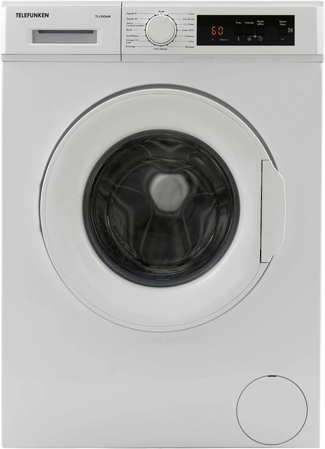 TELEFUNKEN Lave-Linge Frontal, TLL1006W, 6kg, 15 programmes