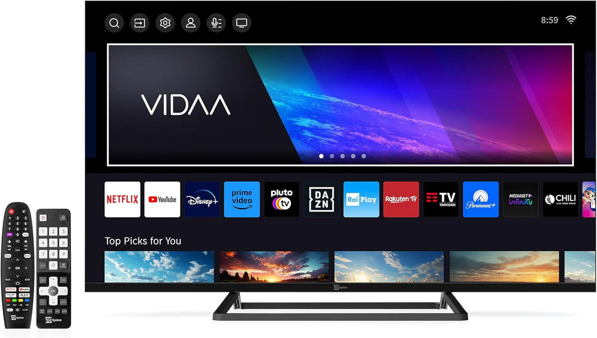 TELE System TS40FLFHDSMV13 HDR10 T¨¦l¨¦viseur, 2 mm, t¨¦l¨¦commande, HDR10 HLG, ¨¦clairage LED, Full HD, Double Affichage, HbbTV