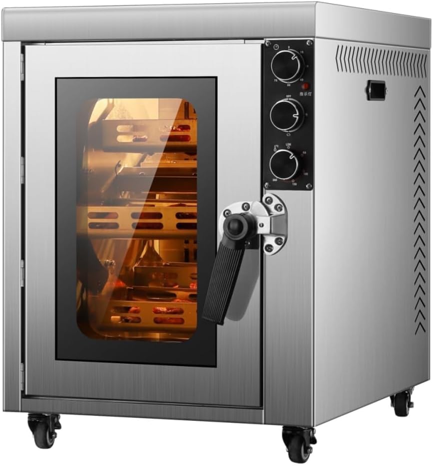 Mini four, r¨¦glable, 48 ¡Á 62 ¡Á 65 cm, Four R?tissoire ¨¦lectrique Pour Poulet 75qt, 31 cm, 49, 5 cm, 45 cm, 5 niveaux, 50 ¡ãC, 2400W, 220V, 60HZ