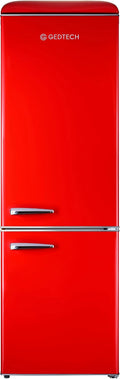 GEDTECH GCBV310RD Cong¨¦lateur, 310 L, Capacit¨¦ 310 L, Refrigerateur combin¨¦ vintage GCBV310RD, Rouge, Faible conso