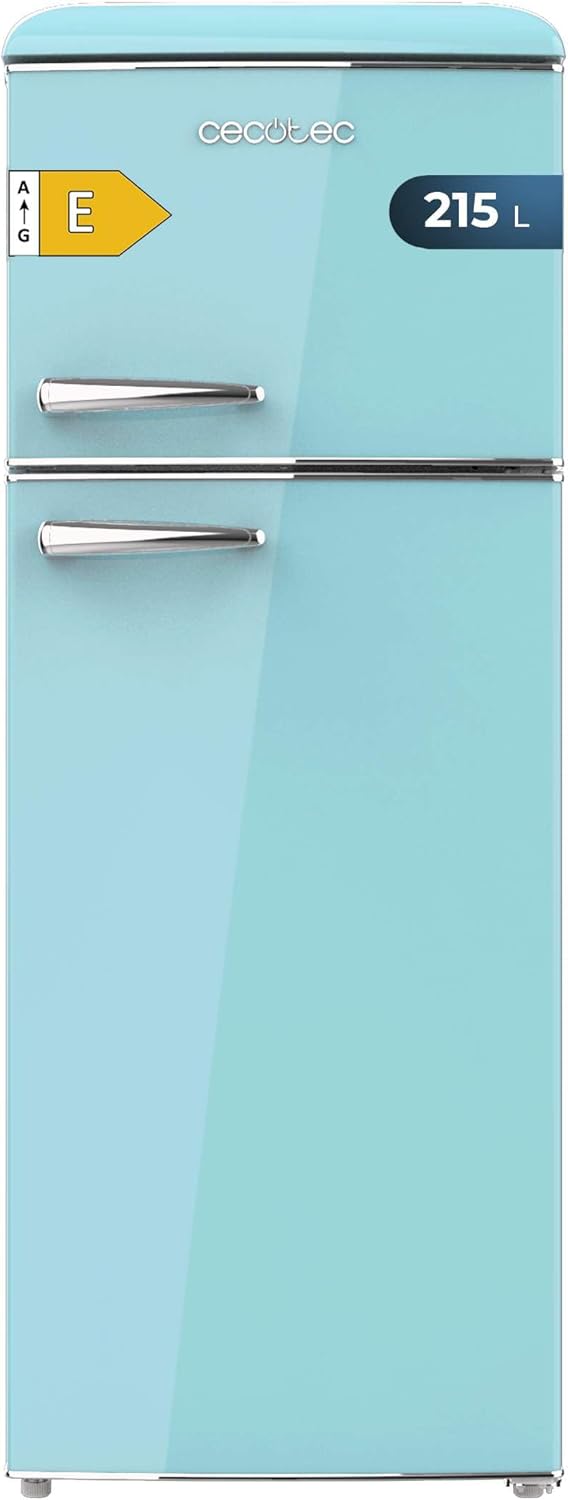 R¨¦frig¨¦rateur Cecotec, verre, ¨¦clairage LED, 215 L, 148, 2 cm, 55, 2 cm, 62, 1 cm, Poign¨¦e chrom¨¦e, ¨¦tag¨¨res en verre, Contr?le de la temp¨¦rature