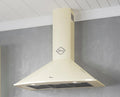 Gurari Hotte aspirante, 90 cm, ¨¦clairage LED, 119 cm, 120 mm, 206 W, 1000 m3/h, Hotte murale GCH C 046 BG 9, moteur de 1000 m3/h, cr¨¨me