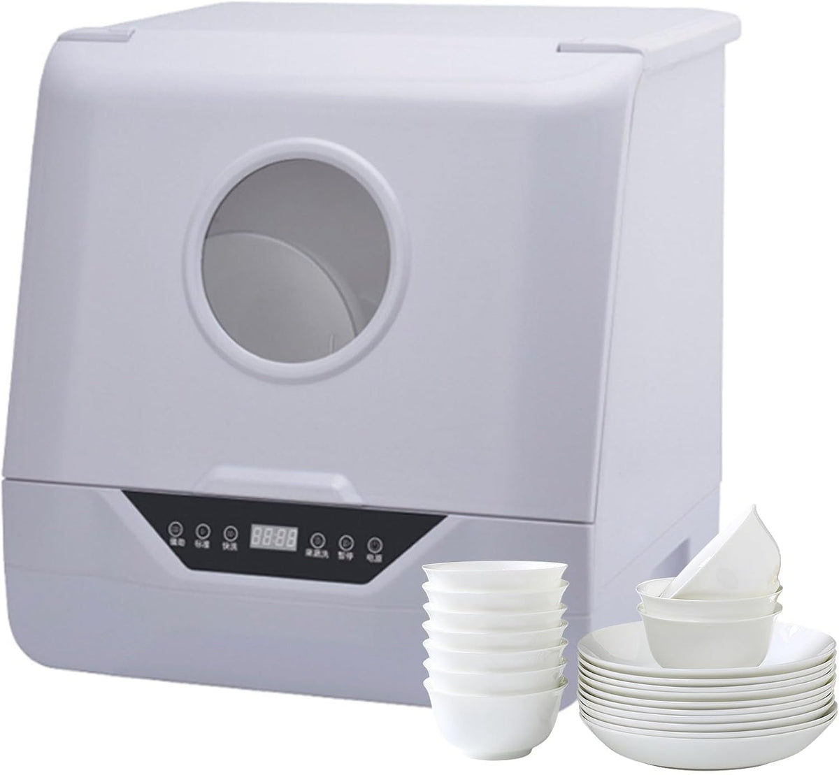 Lave-vaisselle, 800 W, s¨¦chage puissant de la chaleur pour vaisselle, couteaux et l¨¦gumes, nettoyage ultra rapide ¨¤ 360 ¡ã double pulv¨¦risation