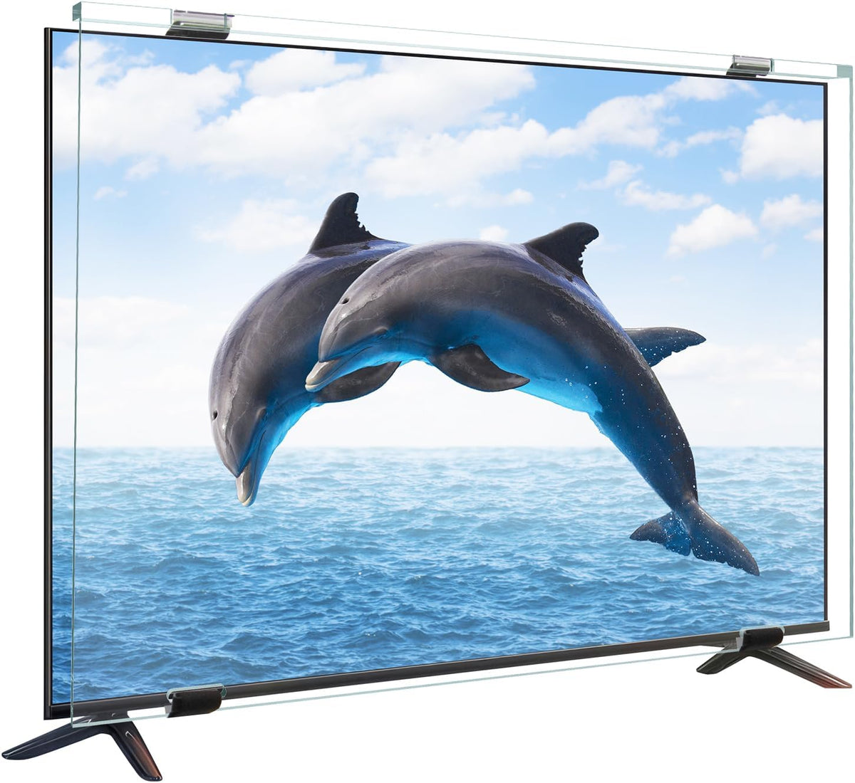 Moniteur PC, verre, R¨¦duit Rayures Protecteur d'¨¦cran pour T¨¦l¨¦viseur ¨¤ Support Unique/Double, 55 Pouces, Qoosea