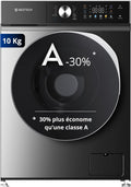 GEDTECH GLLPS101400DG Lave-linge, 10 Kg, ¨¦clairage LED, 16 programmes, 8kg, 1400 tr/mn, Panneau commande LED couleur, Dark Gris, Eco, Intensif
