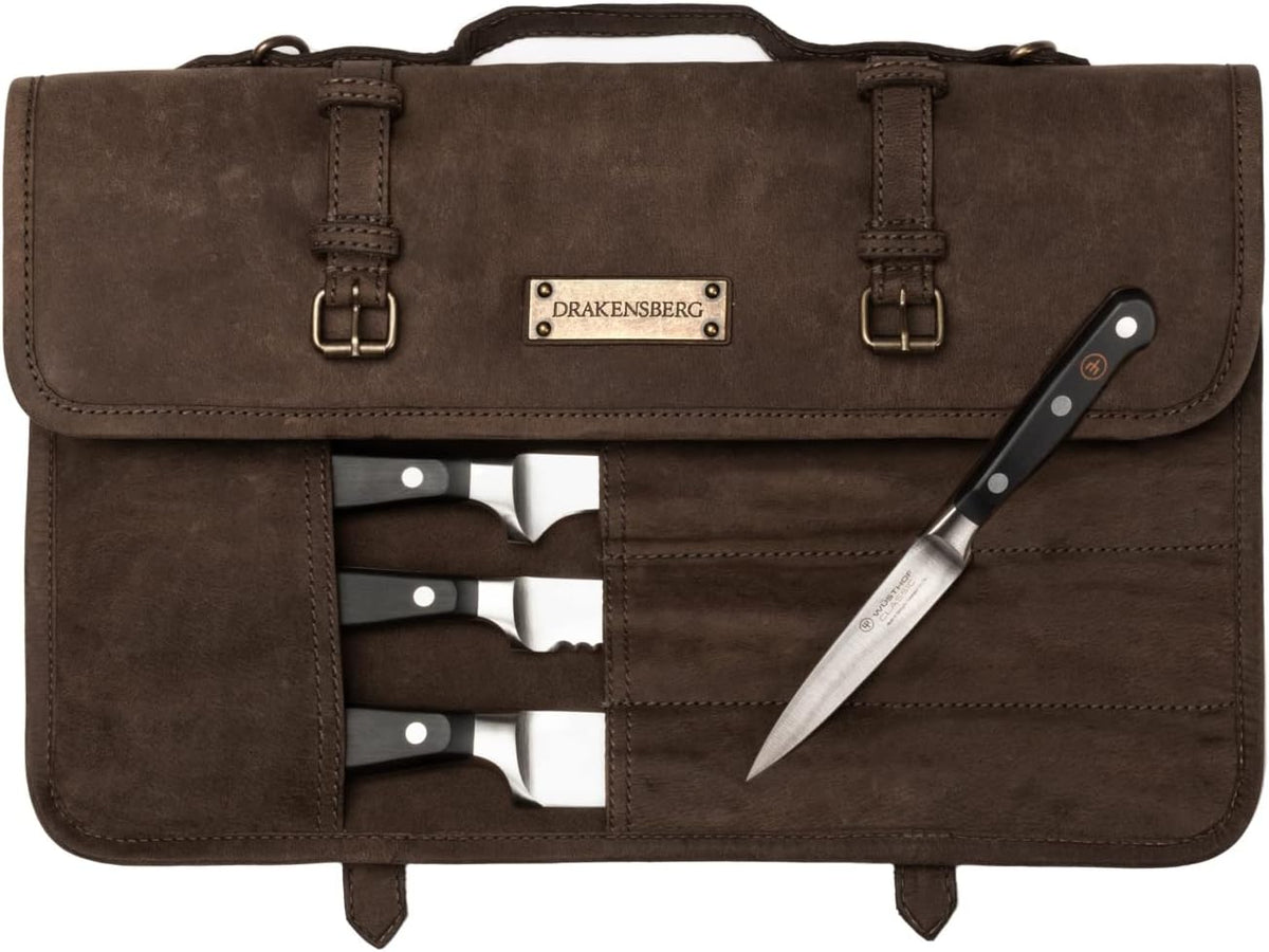 ¨¦tui ¨¤ couteaux, cuir de buffle v¨¦ritable, pour cuisiniers professionnels, pliable, 39 ¡Á 40 ¡Á 1 cm, DRAKENSBERG, formation et loisirs, durable