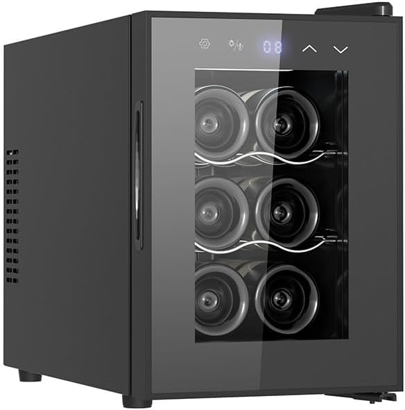 Livoo Cave ¨¤ vin, 17 L, ¨¦clairage LED, verre, 35 dB, GS153, 6 Bouteilles, 18 ¡ãC, 32 ¡ãC