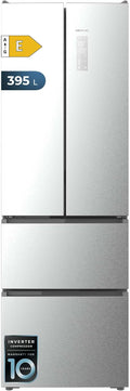 R¨¦frig¨¦rateur, acier inoxydable, No Frost, 185 ¡Á 59, 5 cm, Cecotec, 395 L, 395L, 201cm, 59, 5cm, MAX INSIDE avec VIP tech, moteur Inverter, verre