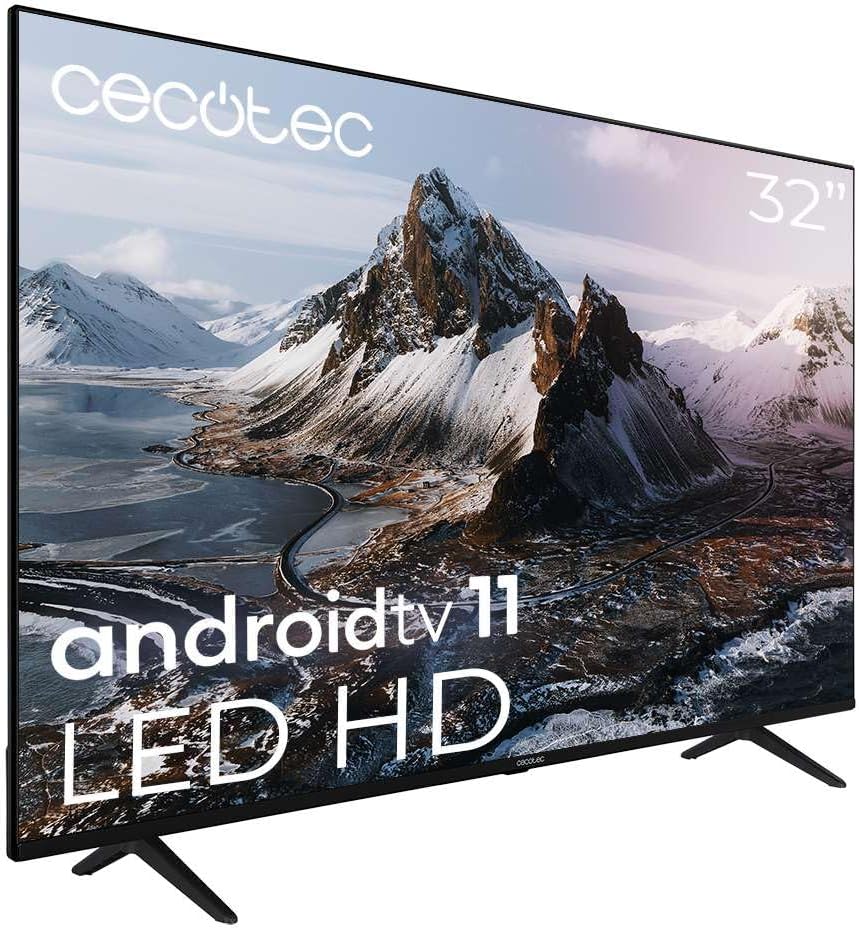 T¨¦l¨¦viseur Cecotec ALH30032s HDR10, t¨¦l¨¦commande, 10 W, 32 pouces, 2 haut-parleurs de 10 W, 10W, 4K UHD, Android 11, mod¨¨le 2023, ¨¦clairage LED
