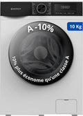 Lave-linge GEDTECH GLL101400WH A-10, ¨¦clairage LED, 10 Kg, 16 programmes, 1400 tr/mn, Classe A-10%, Blanc, moteur Inverter, Eco, Intensif, Rapide