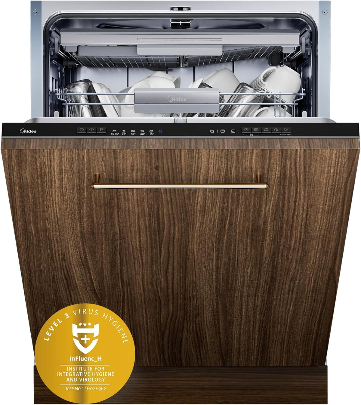 Midea 03M14B Lave-vaisselle, 60 cm, Wi-Fi, 42 dB, 7 programmes, 72 ¡ãC, 14 MGD, encastrable, tiroir ¨¤ couverts, entretien hygi¨¦nique