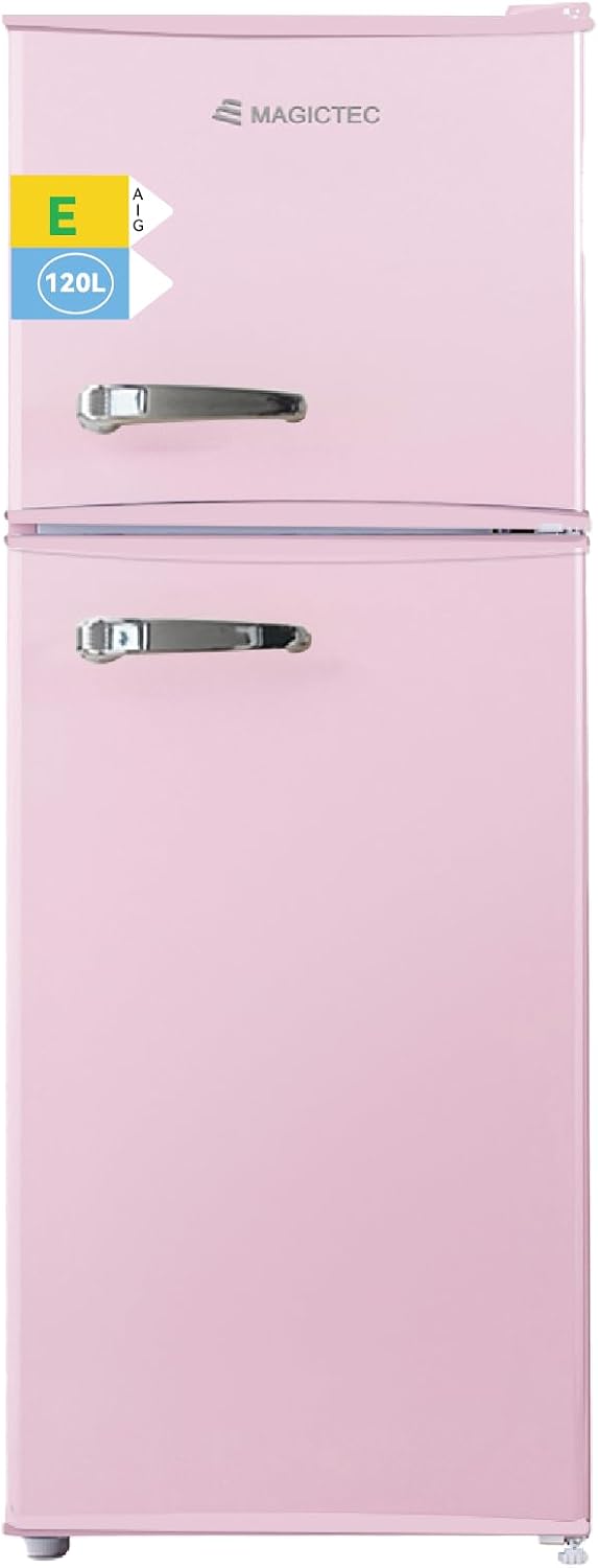 R¨¦frig¨¦rateur magictec, verre, ¨¦clairage LED, 120 L, 88 L, 32 L, 88 L/32 L congelateur, 88L, 32L, 37dB, 2 ¨¦tag¨¨res, r¨¦glable, Frigo vintage