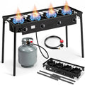 Outvita R¨¦chaud ¨¤ gaz propane pour ext¨¦rieur, br?leurs r¨¦glables s¨¦par¨¦ment, pieds amovibles et structure en fer