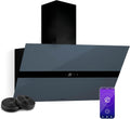 KLARSTEIN Hotte aspirante, 90 cm, LED 6000-6500 K, verre, Hotte de Cuisine, 52 dB, 110 W, Silencieuse 52 dB, 690 m3/h, Wi-Fi, Noire