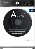 Lave-linge GEDTECH GLLPS121400WH, ¨¦clairage LED, 12 Kg, 16 programmes, 8kg, 1400 tr/mn, Panneau commande LED couleur, Eco, Intensif, Rapide