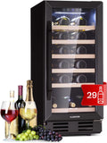 Cave ¨¤ vin, 18¡ãC, R¨¦frig¨¦rateur ¨¤ Vin avec Porte en Verre, acier inoxydable, KLARSTEIN, 31 Bouteilles, 29 bouteilles, 5-18¡ãC, Zone Unique