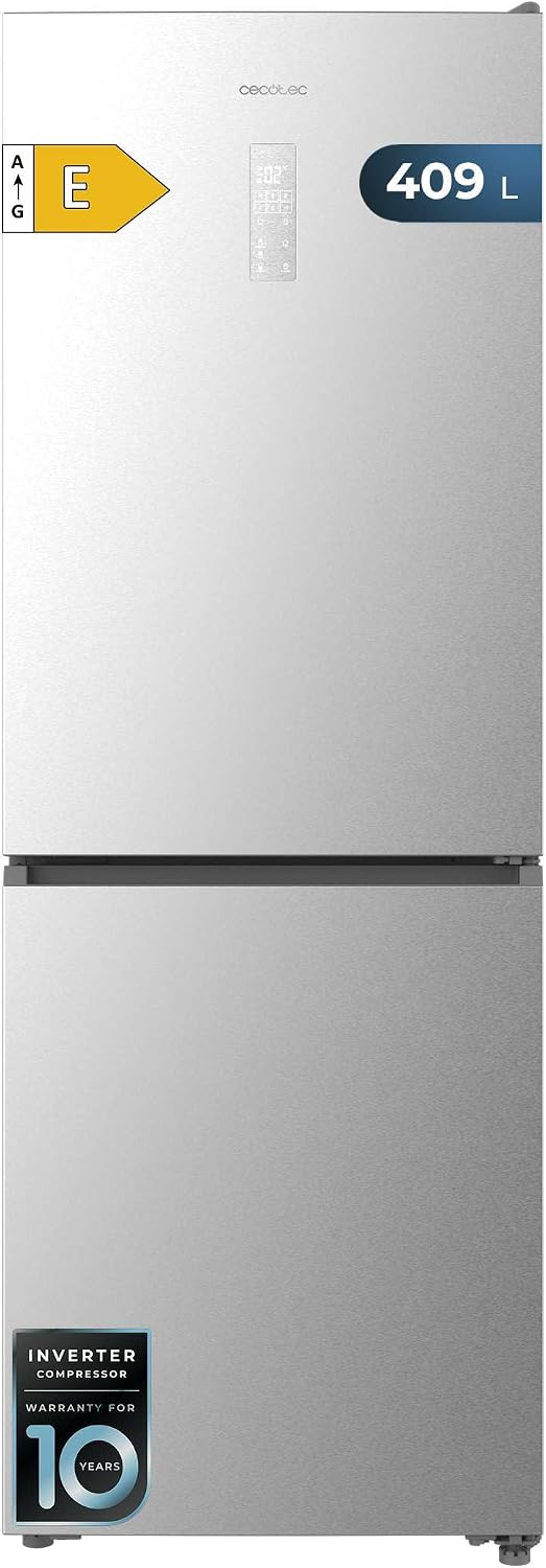 Cecotec Bolero CoolMarket Combi 409 Inox E R¨¦frig¨¦rateur-cong¨¦lateur 409 L, No Frost, classe E