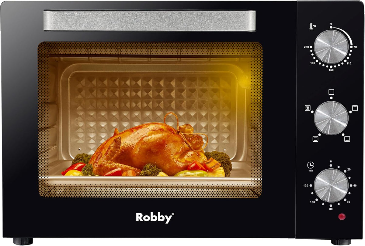 Mini four, 43 ¡Á 34, 4 ¡Á 36 cm, robby, 58 ¡Á 44 ¡Á 41, 2 cm, 2200 W, romf55b, 55l, 2200w, 230¡ãC, four chaleur tournante 55l 2200w, lumi¨¨re