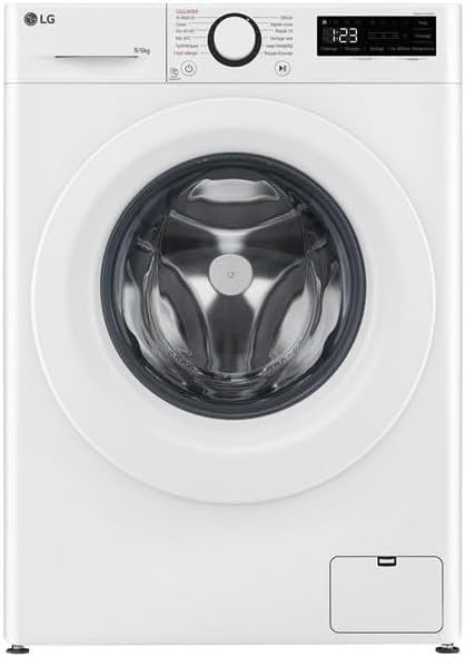 Lave-linge s¨¦chant LG F964R33WRS, 62 cm, acier inoxydable, 68 L, 6kg, 14 programmes, fonction vapeur