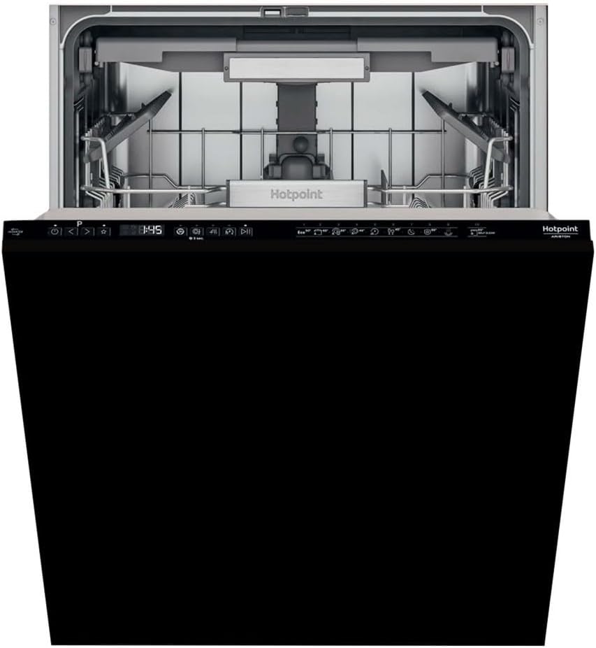 Lave-vaisselle Hotpoint H7IHP40L, r¨¦glable, 60 cm, 39 dB, 40 dB, Niveau sonore 39 dB, 15 Couverts, 10 programmes, Zone Wash 3D, encastrable