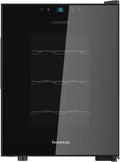 Cave ¨¤ vin, WC12T, r¨¦glable, verre, TAURUS, isolation sp¨¦ciale de l'int¨¦rieur, 12 bouteilles, 4 ¨¦tag¨¨res, temp¨¦rature r¨¦glable, noir