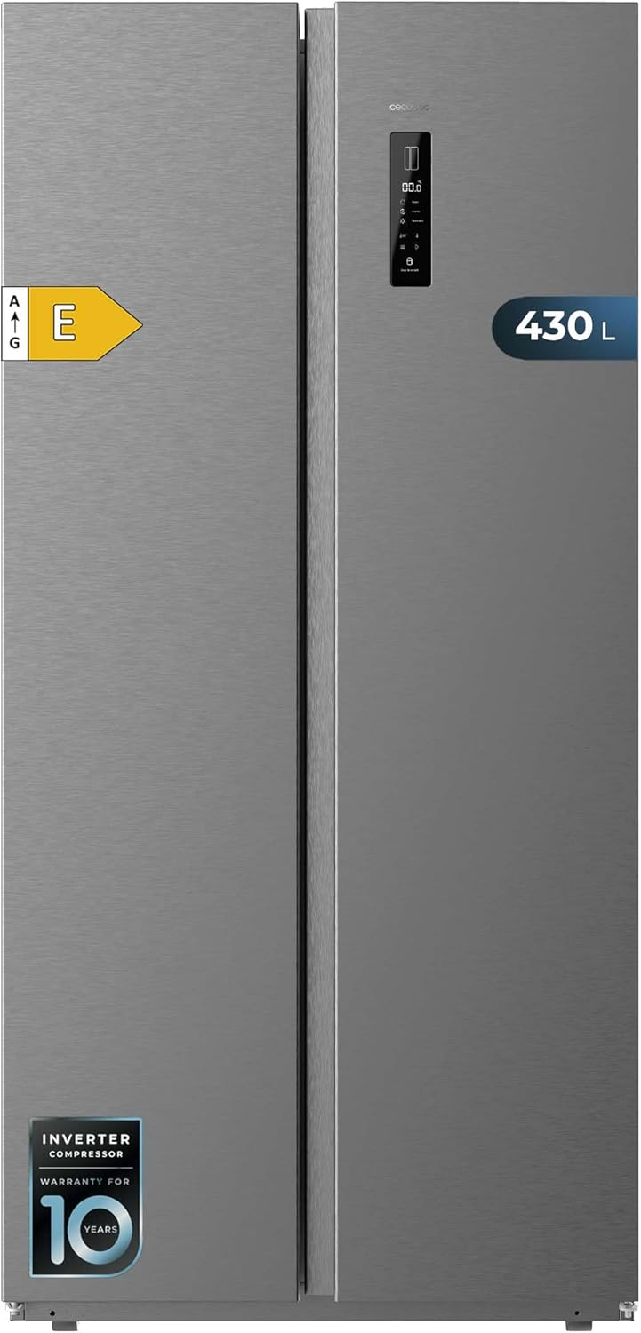 R¨¦frig¨¦rateur Cecotec, No Frost, 430 L, 176 cm, 84 cm, Hauteur 176 cm et 84 cm de Largeur, 2 Portes, Total No Frost, moteur Inverter