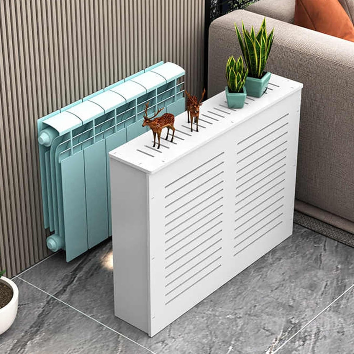 Pi¨¨ce et accessoires pour radiateur, Installation sans Perforation, G¨¦n¨¦rique Cache-radiateur pour Armoire chauffante
