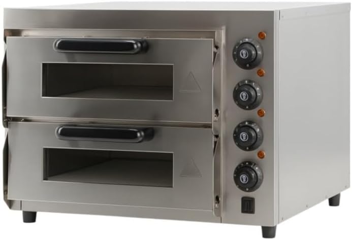 Four ¨¤ pizza, 400 ¡Á 400 mm, r¨¦glable, acier inoxydable, 3000W, 350¡ãC, Temp¨¦rature 350¡ãC, Pierre R¨¦fractaire