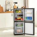 QSOST R¨¦frig¨¦rateur, 106 L, ¨¦clairage LED, 60 L, 46 L, 45 dB, 7 niveaux, 60 L frais + 46 L cong¨¦lateur 4, silencieux 45 dB, 25¡ãC