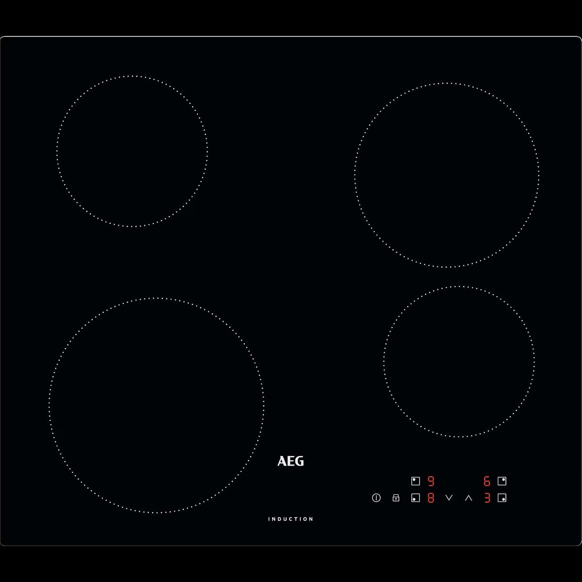 AEG IB6420ACB Plaque de cuisson, 60 cm, avec 4 fonctions Power pour une cuisson rapide, 10 niveaux, 4 zones, 4 zones de diff¨¦rentes tailles