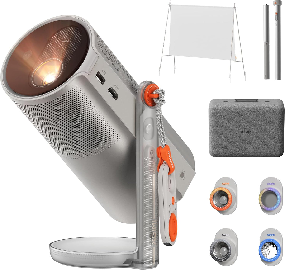 XGIMI Vid¨¦oprojecteur, ext¨¦rieur Kit avec support PowerBase, 120 pouces, r¨¦glable, 100 pouces, 12W, Google TV, portable