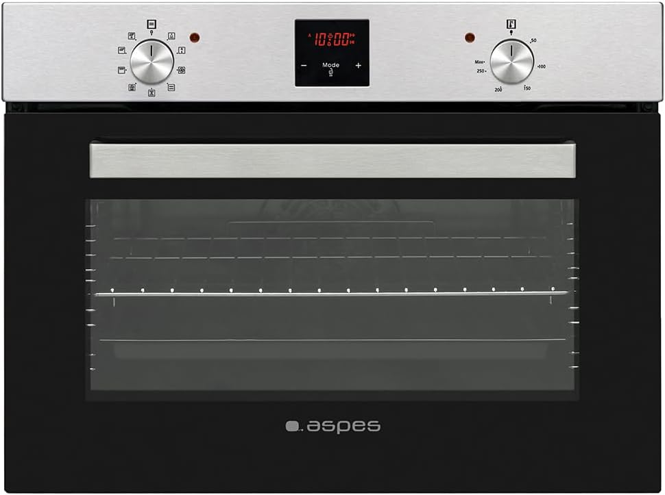 Aspes Four encastrable, Four multifonction avec ventilateur inox AHM9500DX. Capacit¨¦ 50 litres, 45, 5 cm, 59, 5 cm, 57, 5 cm, 9 programmes