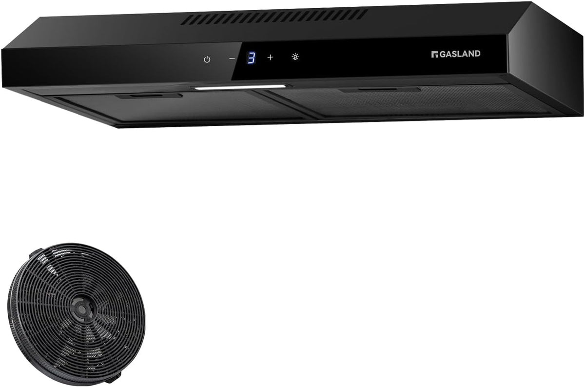 Hotte aspirante GASLAND SR60BS CF158, ¨¦clairage LED, 60 cm, verre, 3 niveaux, 2 W, 3 vitesses, 202 m3/h, commande tactile, encastrable