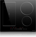NOXTON Plaque ¨¤ induction encastrable 60 cm, 4 foyers, zone flexible, 7 200 W, 220¨C240 V, 9 niveaux