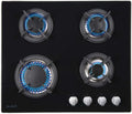 BELDEKO Plaque de cuisson, 55, 3 ¡Á 47, 3 cm, verre, 60 CM, 4 ZONES, 4 FOYERS, 4 br?leurs, encastrable, GAZ BOUTEILLE