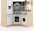 GOPLUS Cuisine jouet, Cuisine pour Enfants Moderne avec Micro-Ondes, acier inoxydable, T¨¦l¨¦phone, Cuisini¨¨re ¨¦lectronique