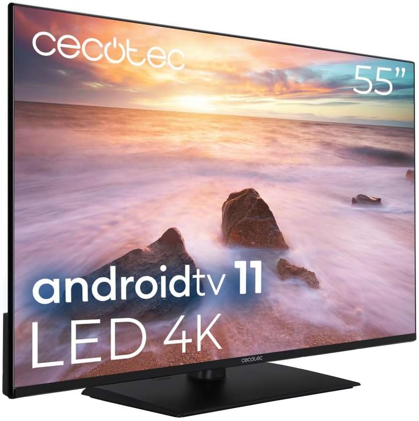 T¨¦l¨¦viseur Cecotec ALU20055Z HDR10, ¨¦clairage LED, 10W, 4K UHD, Android 11, 2 Haut-parleurs 10W, Mod¨¨le 2023, Dolby Vision, Dolby Atmos, Android TV