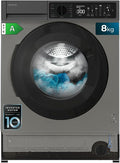 Lave-linge Cecotec, acier inoxydable, moteur Inverter, 1400 Tr/min, 8Kg, 15 Programmes, encastrable, fonction vapeur, Classe A, SteamMax