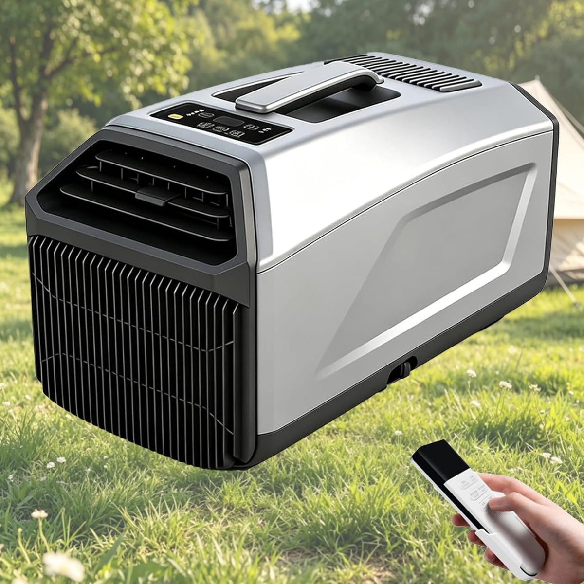 Pvxa Climatiseur portable, 5100 Btu, t¨¦l¨¦commande, Climatiseur De Camping Silencieux De 400 W, 24 V, 4500 Btu, 110 V, 13, 8 pouces